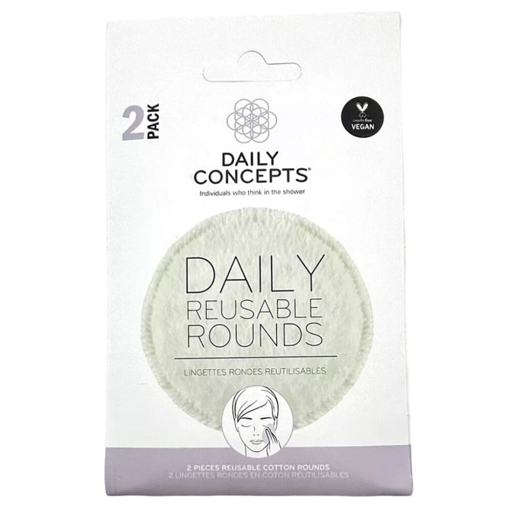 Daily Concepts Daily Resuable Rounds 2 pack Cotton Cleansers Vegan